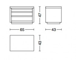 KYOTO 5 Bedside cabinet in Walnut_dimensions